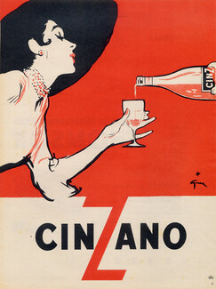 Cinzano (Drink) 1954 René Gruau