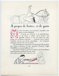 A propos de Bottes... et de Gants, 1920 - Boots and Gloves, La Gazette du Bon Ton, Text by Louis Léon Martin, 4 pages