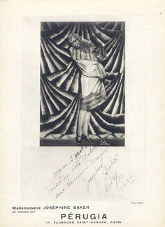 Perugia 1927 Fourrures Max, Josephine Baker, Autograph, Photo D'Ora