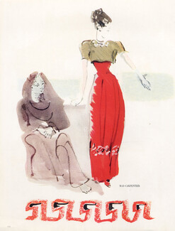 Mad Carpentier 1946 Christian Bérard, Fashion Illustration