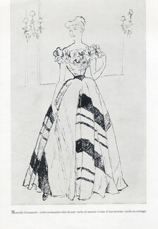 Marcelle Chaumont 1948 Jeb Fashion Illustration Evening Gown