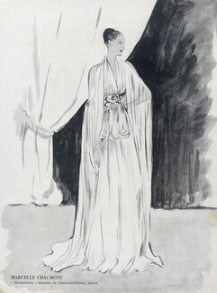 Marcelle Chaumont (Couture) 1948 Jeb, Bianchini Férier (Fabric)