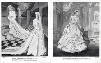 Claire Fauré 1946 Balenciaga, Jacques Fath, Carven, Wedding Dress