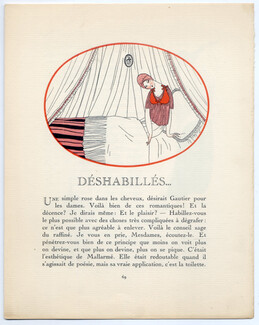 Déshabillés..., 1913 - Georges Lepape Pajamas, Kimono, Gandourah, Gazette du Bon Ton, Texte par Émile Henriot, 5 pages