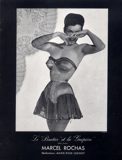Marie-Rose Lebigot (Lingerie) 1948 Bustier et Guêpière, Photo Seeberger, Marcel Rochas