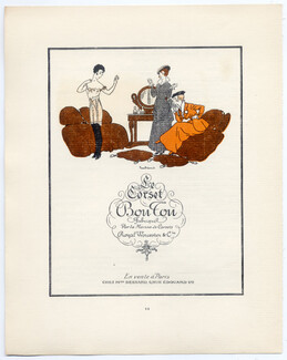 Royal Worcester & Cie 1914 "Corset Bon Ton" Pierre Brissaud, La Gazette du Bon Ton