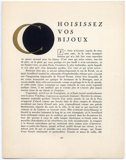 Choisissez vos Bijoux, 1924 - Mario Simon 1924-25 Cartier, Jewels, Gazette du Bon Ton, Text by Julien Ochsé, 4 pages