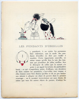 Les Pendants d'Oreilles, 1913 - Charles Martin Drop Earring, La Gazette du Bon Ton, Text by Gabriel Mourey, 5 pages