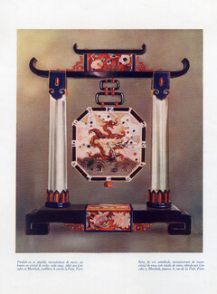 Robert Linzeler & Marchak 1926 Pendule, Clock, Chinese style