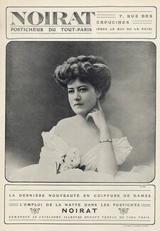 Noirat (Hairstyle) 1907 Wig, Hairpiece, Photo Félix