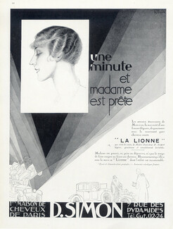 Crème Simon 1926 Hairstyle La Lionne, Wig, Hairpiece, Claude
