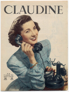 CLAUDINE Fashion Magazine 1946 N°29, Carven, Photos Robert Doisneau