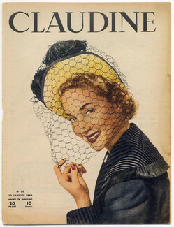 CLAUDINE Fashion Magazine 1946 N°30, Orcel, Nina Ricci, Jean Marais, 18 pages