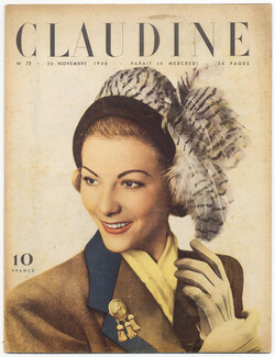 CLAUDINE Fashion Magazine 1946 N°72 Legroux, Pottier