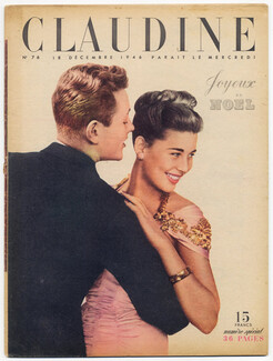 CLAUDINE Fashion Magazine 1946 N°76, Carven, Pottier
