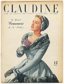 CLAUDINE Fashion Magazine 1947 N°80 Jacques Fath, photo Georges Saad