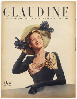 CLAUDINE Fashion Magazine 1947 N°84, Marcel Rochas, Seeberger