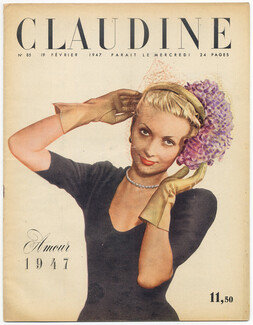 CLAUDINE Fashion Magazine 1947 N°85 Albouy, Georges Saad