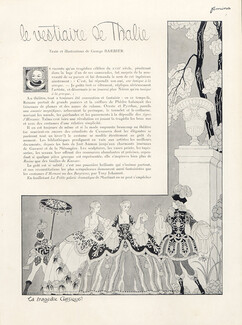 Le Vestiaire de Thalie, 1920 - George Barbier Pierrot, Harlequin, Masquerade Ball, Texte par George Barbier, 4 pages