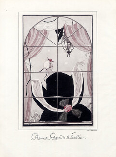 Alexandre Rzewuski 1921 First Glance in the Window, Art Deco Style