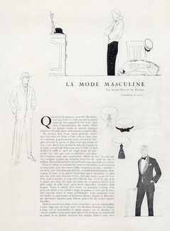 La Mode Masculine, 1919 - Benito The Fashionable Man, Redingote, Smoking, Texte par Roger Boutet de Monvel
