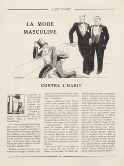 La Mode Masculine - Contre l'habit, 1926 - The Fashionable Man Tuxedo, White Tie, A. de Roux, Texte par Eugène Marsan