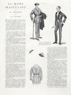 La Mode Masculine - Le Triomphe du Veston, 1920 - Maurice Taquoy, Text by Pierre de Trévières