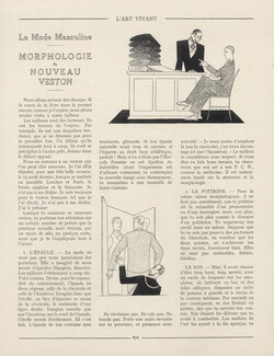 La Mode Masculine - Morphologie du Nouveau Veston, 1926 - The Fashionable Man A. de Roux, Texte par Ariste