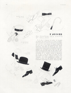 L'Accord du Chapeau, des Gants et Souliers, 1930 - Bernard Boutet de Monvel How to match hat, gloves and shoes, 2 pages