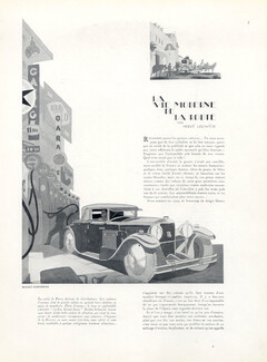La vie moderne de la Route, 1929 - Rochet-Schneider, Delage, Renault, Hotchkiss Jacques Demachy, Text by Hervé Lauwick, 4 pages