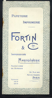 Fortin (Leather Good) 1912 Catalog, Handbag, Paper, Playing cards..., 32 pages