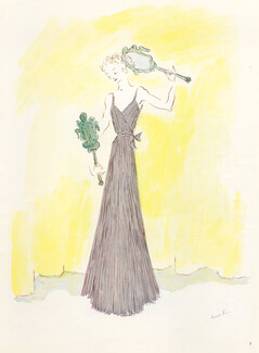 Molyneux (Couture) 1936 Leonor Fini, signed
