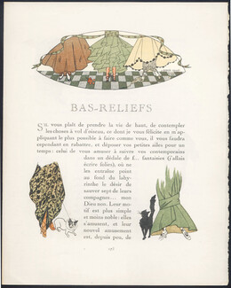 Bas-Reliefs, 1914 - J. Renée Souef La Gazette du Bon Ton, Texte par Jeanne R. Fernandez, 3 pages