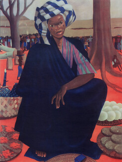 Roger Bezombes 1949 African Portrait