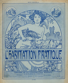 L'Habitation Pratique 1910 Alfons Mucha Cover, Art Nouveau Style