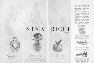 Nina Ricci (Perfumes) 1957 Coeur-joie, L'Air Du Temps, Fille d'Eve, Lalique