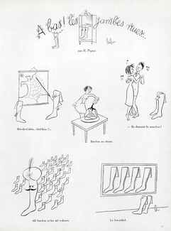 Raymond Peynet 1949 Comic Strip, A Bas! Les jambes nues...