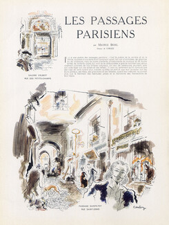 Les Passages Parisiens, 1947 - Carliez Colbert, Brady, du Caire, Texte par Maurice Bedel, 4 pages