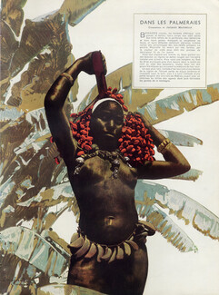 Jacques Majorelle 1935 "Dans les Palmeraies" Marrakech, African nudes, 4 pages, 4 pages