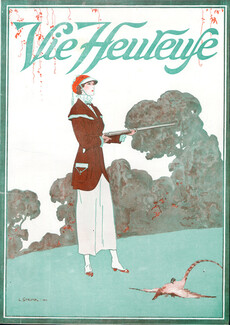 Strimpl 1913 La Vie Heureuse Original Cover, Huntress
