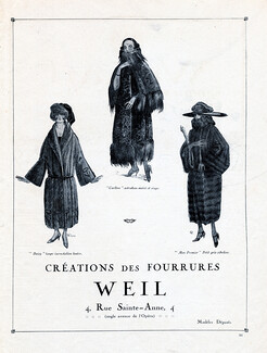 Weil (Fur Clothing) 1921 Fur Coats