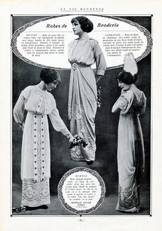 Elise Poret (Couture) 1913 Dresses of Embroidery Photo Henri Manuel