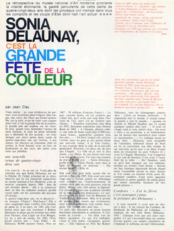 Sonia Delaunay, c'est la grande fête de la Couleur, 1967 - Artist's Career Retrospective, Texte par Jean Clay, 6 pages