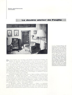 Le double atelier de Foujita, 1958 - Tsugouhoru Foujita at Home Photo Pierre Jahan, Texte par Anne Fourny, 3 pages