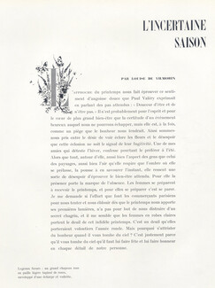 L'incertaine saison, 1949 - Text by Louise de Vilmorin