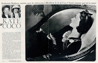 Kate & Coco, 1969 - Chanel Katharine Hepburn, plays Broadway Coco Chanel's life, Texte par Bernard Giquel, 5 pages