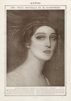 Antonio de La Gandara 1913 Ida Rubinstein Portrait, New play "La Pisanelle"
