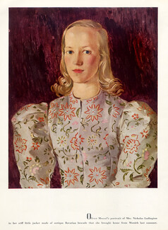 Mrs Nicholas Ludington 1937 Oliver Messel's Portrait, Jacket Bavarian Brocade