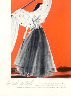 René Gruau 1937 Lucien Lelong "La Robe de Tulle"