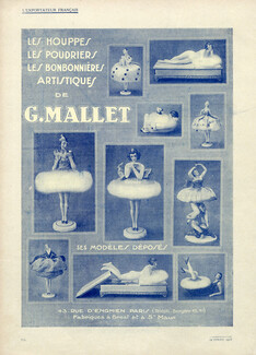 G. Mallet (Decorative Arts) 1925 Powder Puff, Powder Compact... Trinkets